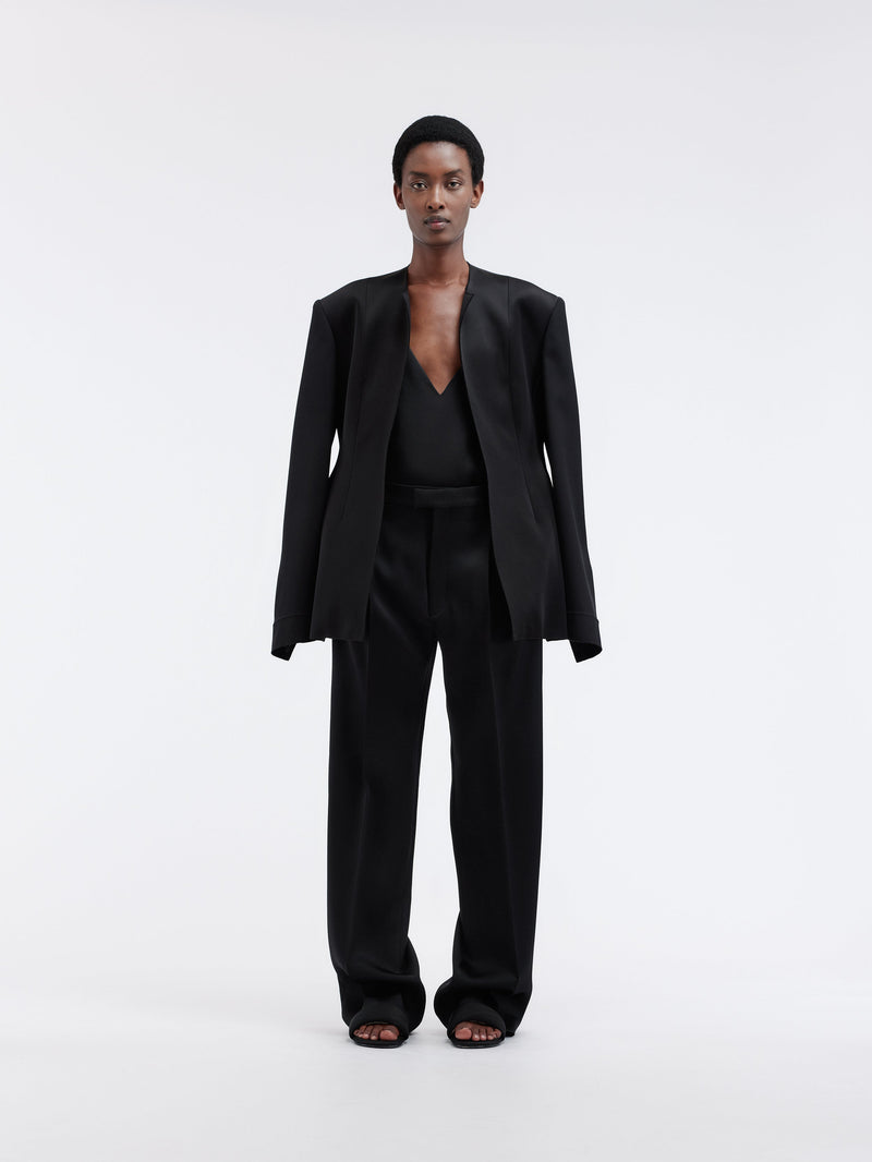 Deconstructed jacket in double satin