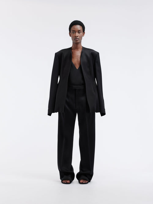 Deconstructed jacket in double satin