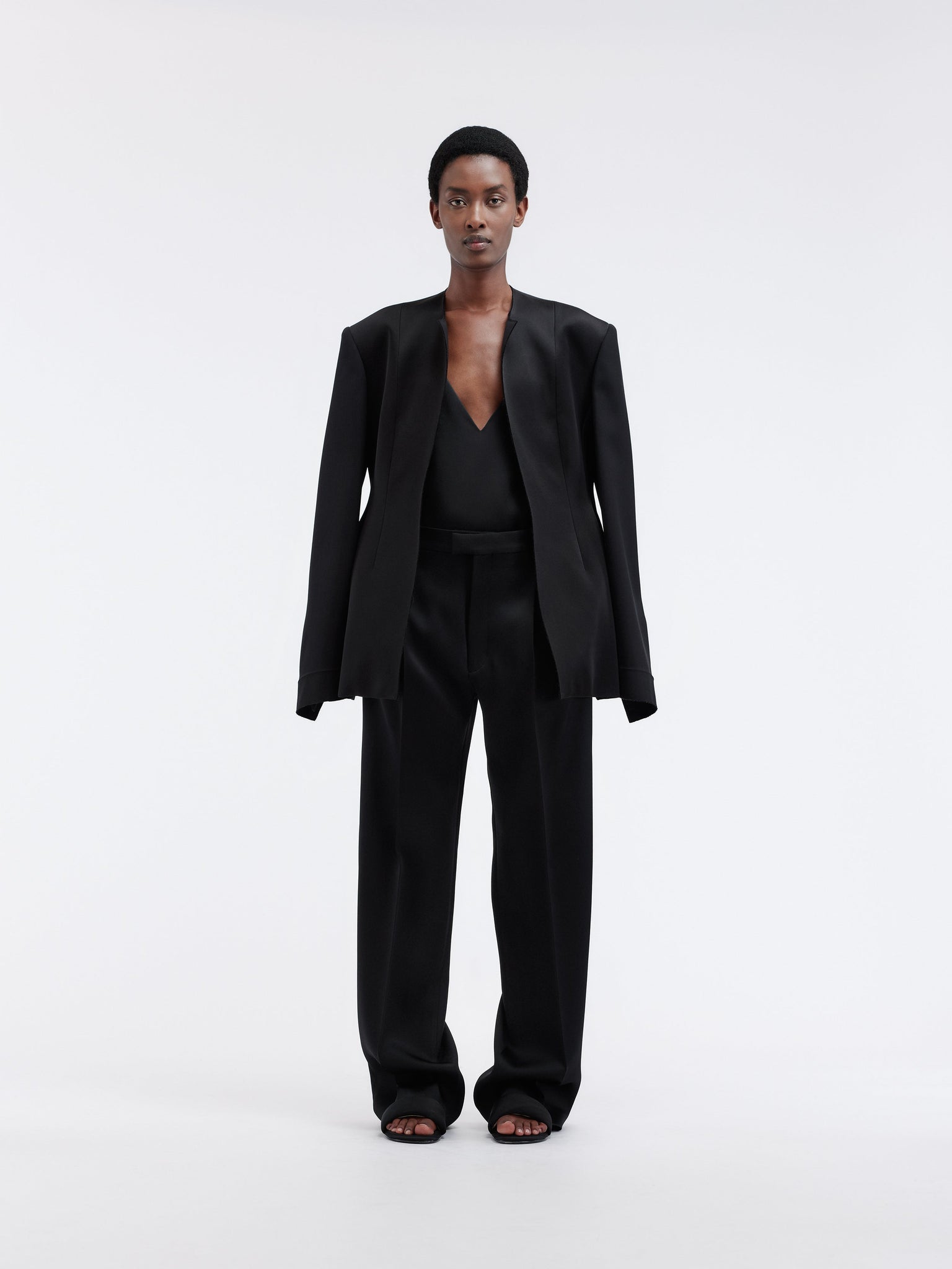 Deconstructed jacket in double satin