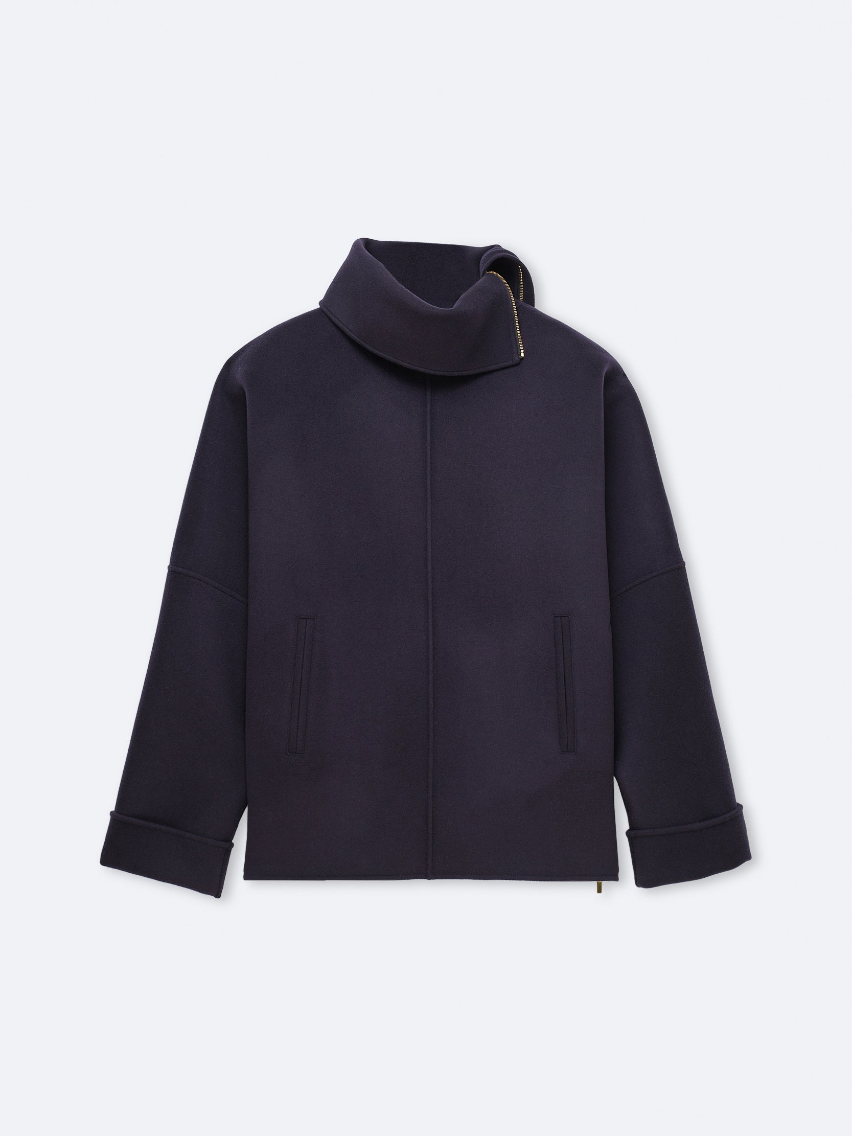 Blouson à enfiler zippé en drap double face