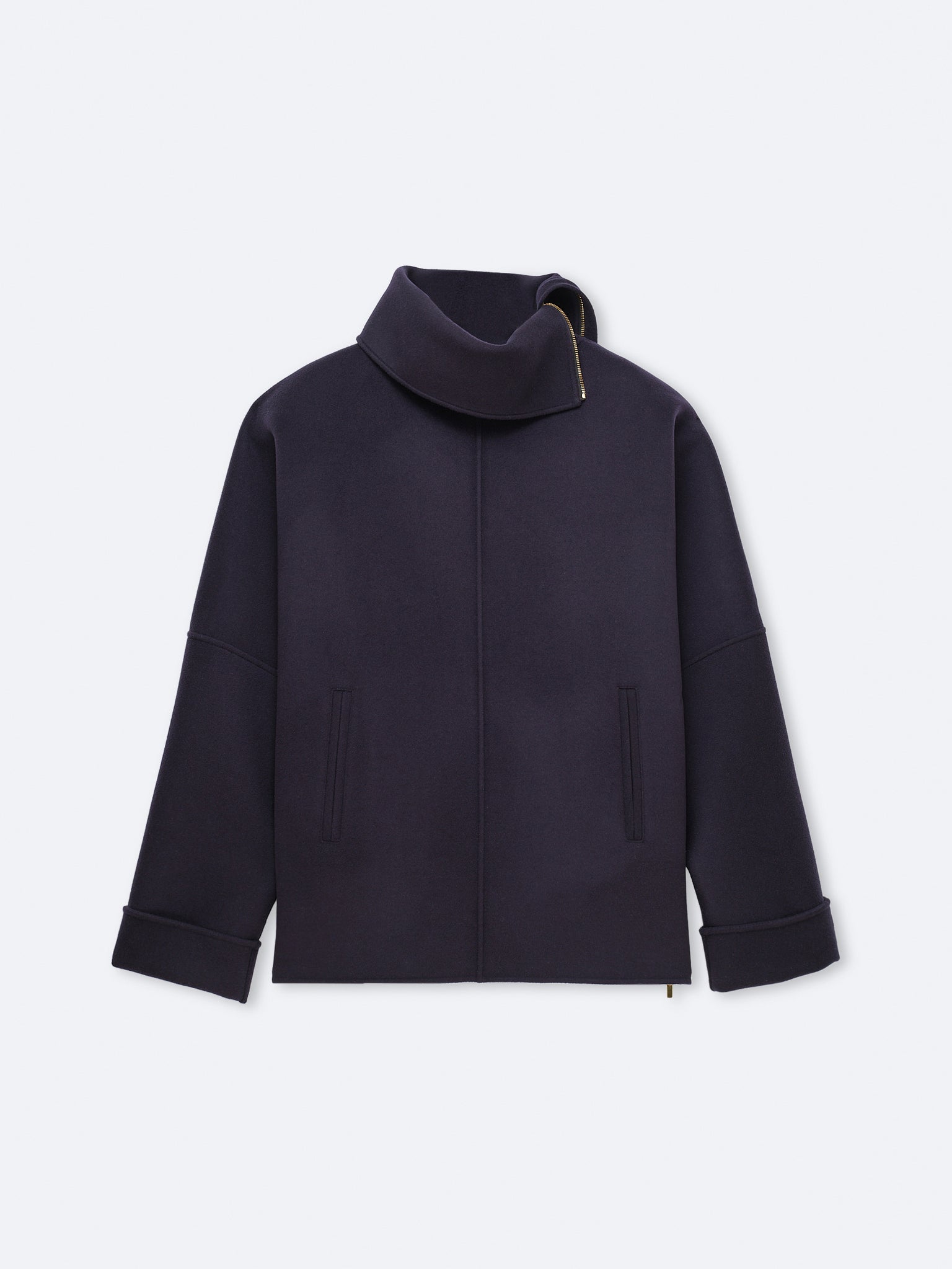 Blouson à enfiler zippé en drap double face