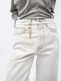 Pantalon 5 poches porte-clé en denim gris clair