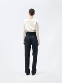 Pantalon orchidée porte-clés en denim indigo