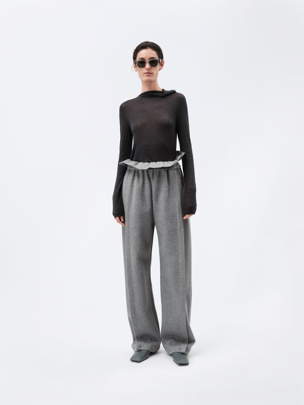 Soft orchid trousers in cashmere cotton jersey