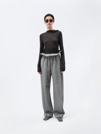 Soft orchid trousers in cashmere cotton jersey