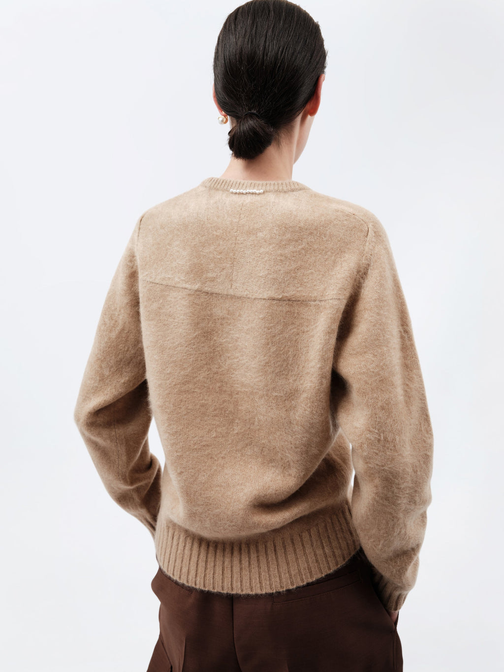 Pull col V en cachemire brossé