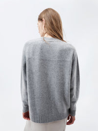 Crew neck jumper in brushed cashmere
