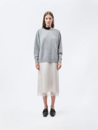 Crew neck jumper in brushed cashmere
