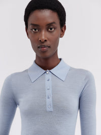 Pull polo en mérinos extra-fin