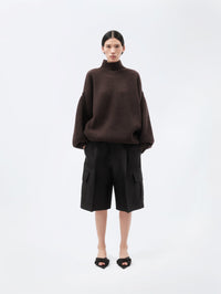 Cargo shorts in silk wool couture