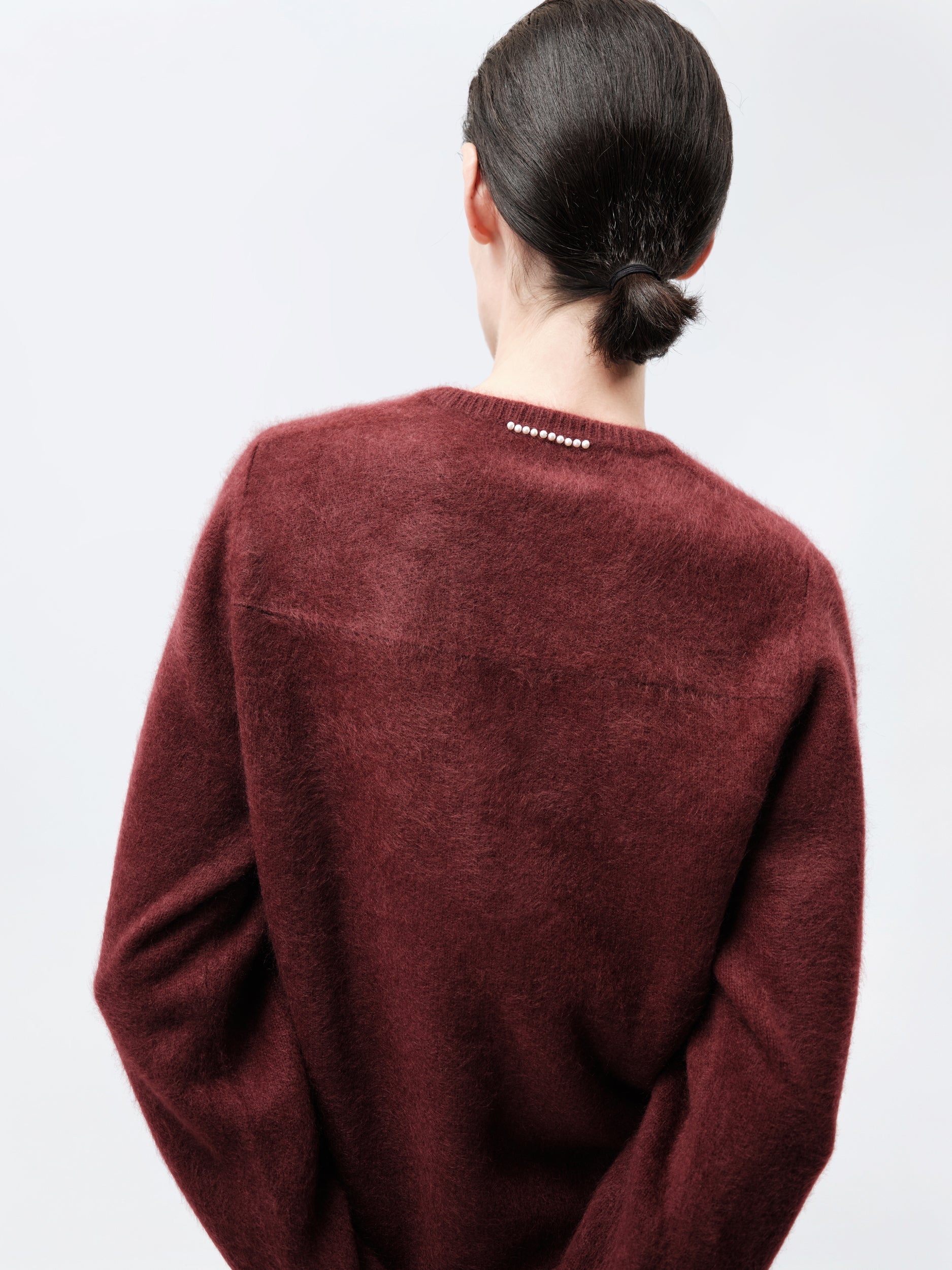 Pull col V en cachemire brossé