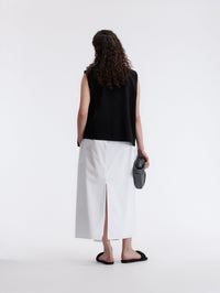 Kilt pin vest in silk punto milano