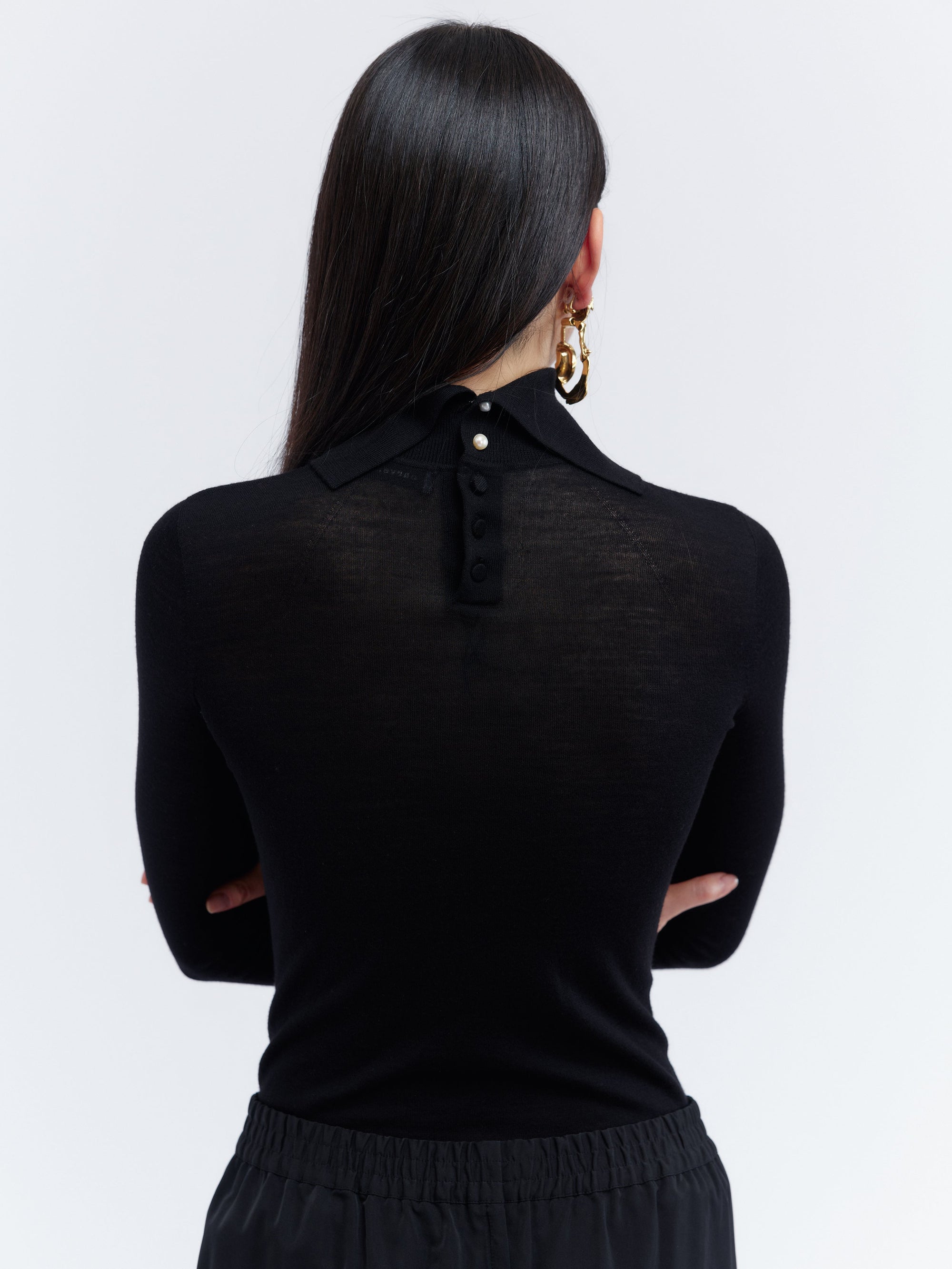 Turtleneck jumper in feather merino