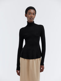 Peplum top in feather merino