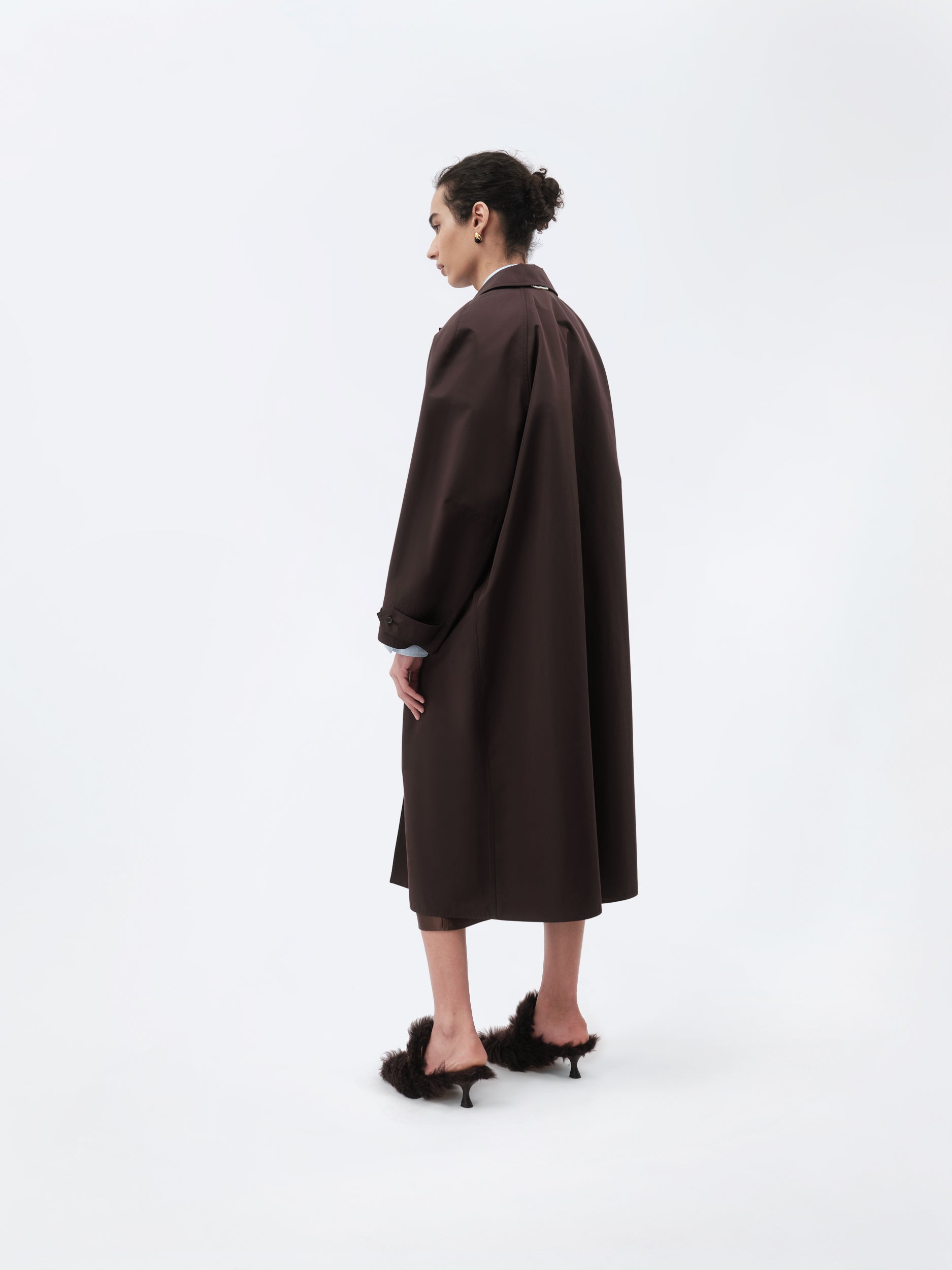 Manteau mac 50s en soie et coton