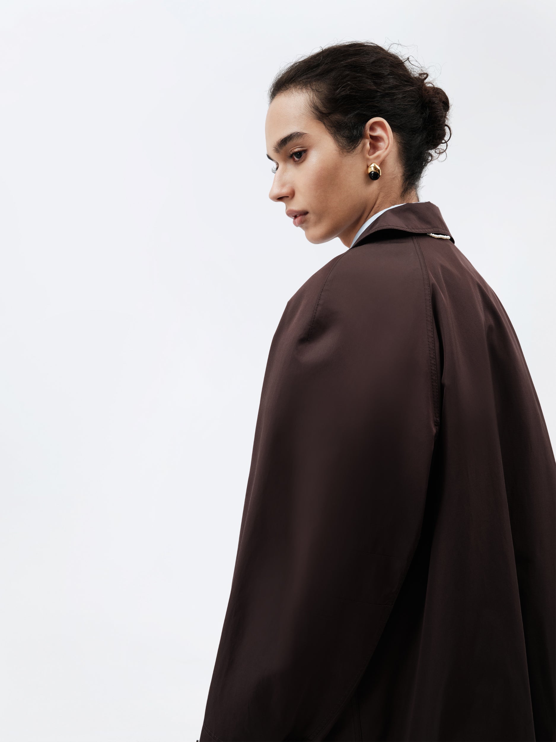Manteau mac 50s en soie et coton