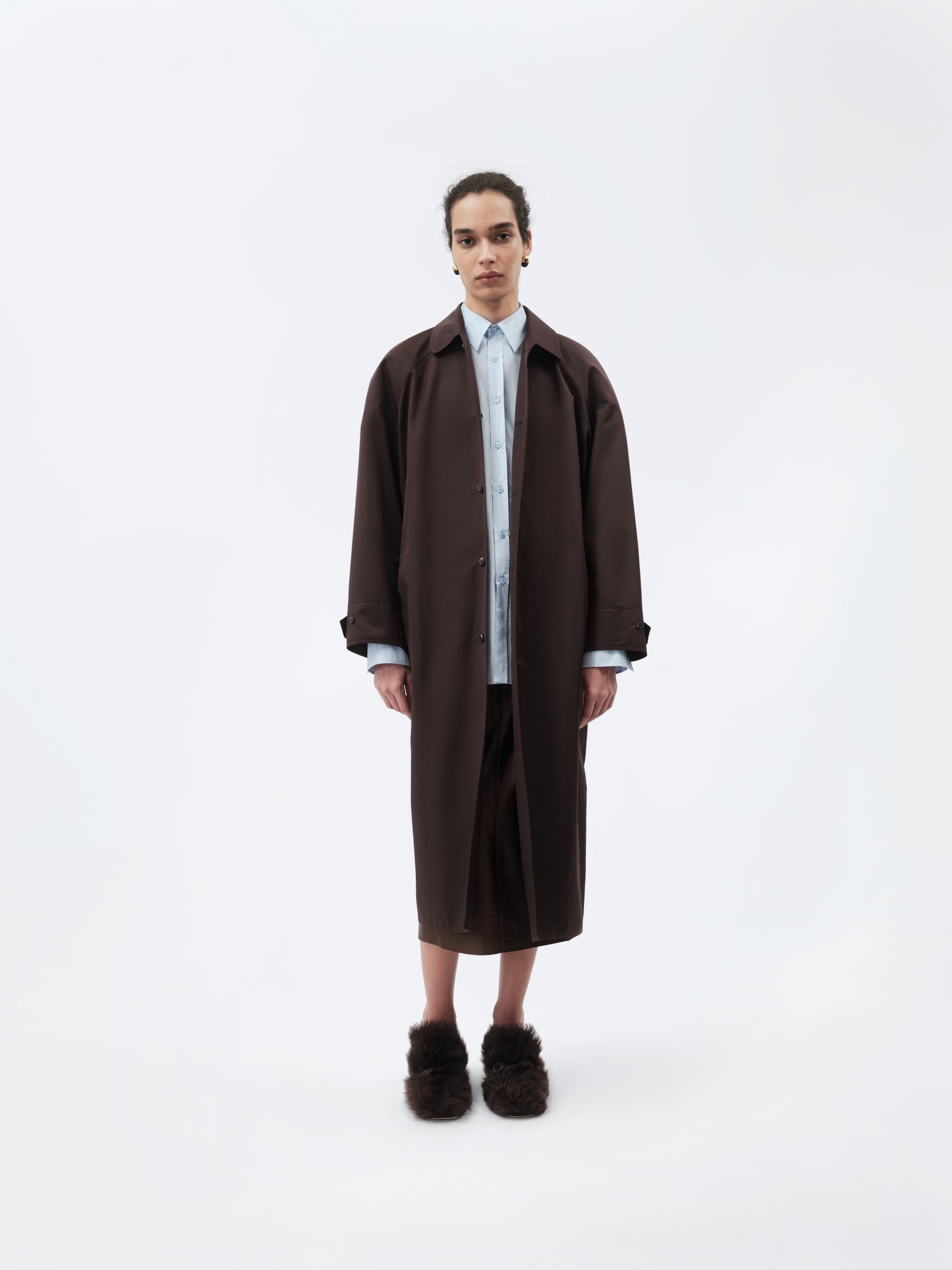 Manteau mac 50s en soie et coton