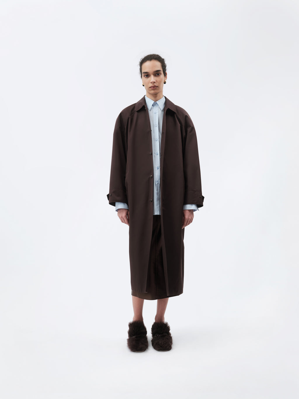 Manteau mac 50s en soie et coton