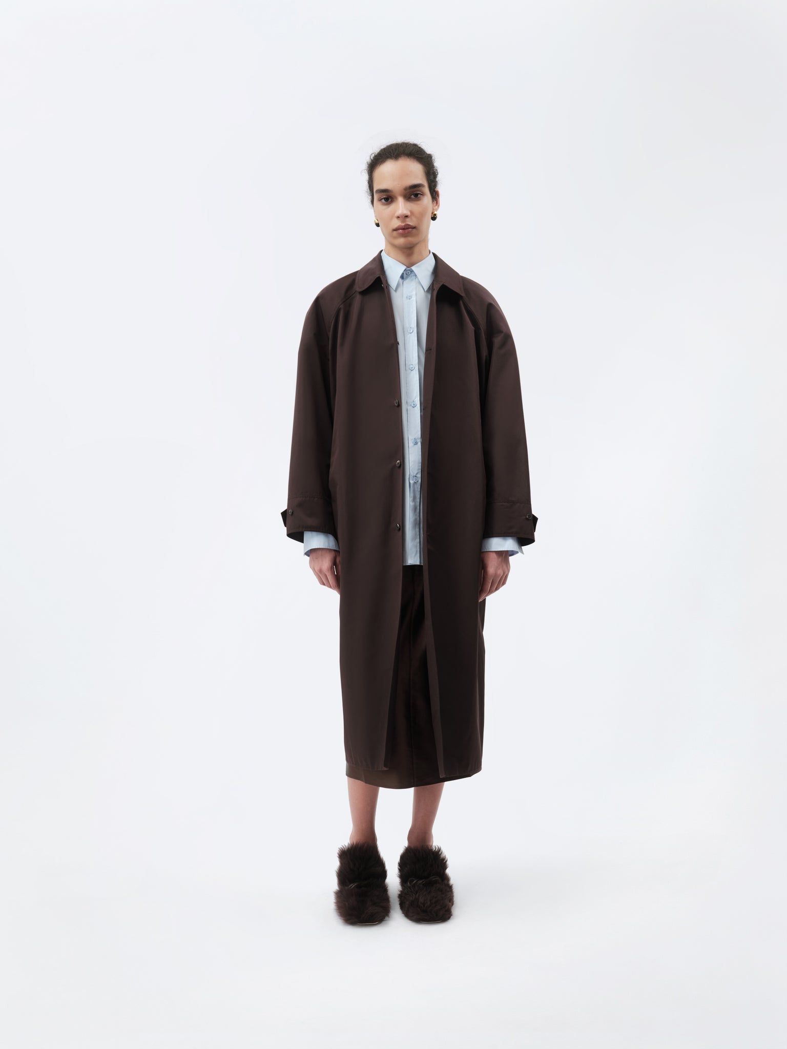 Manteau mac 50s en soie et coton