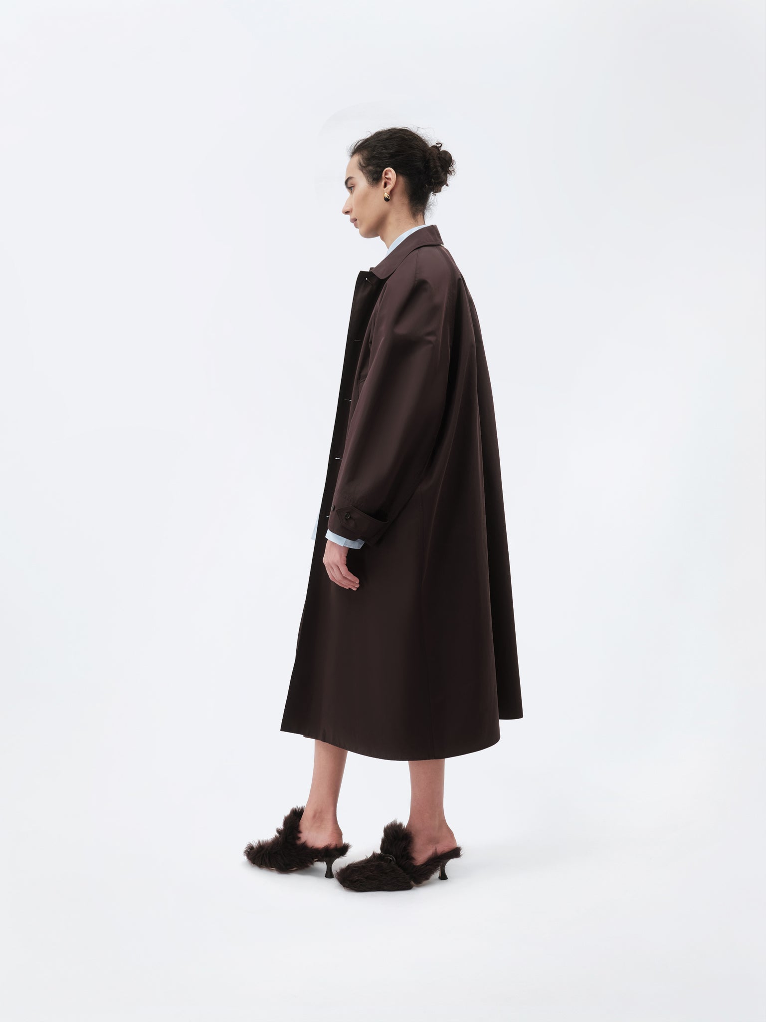 Manteau mac 50s en soie et coton