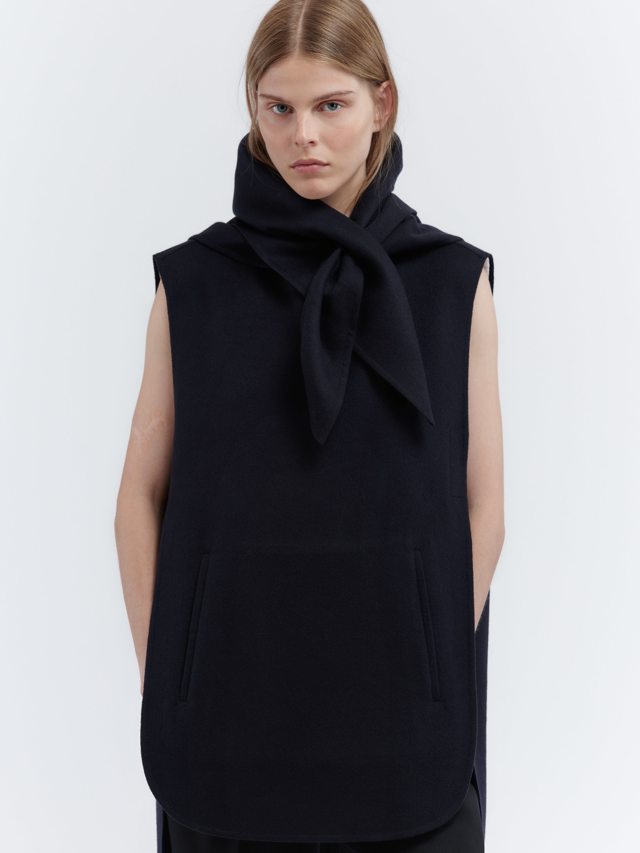 Écharpe à nouer en laine double face