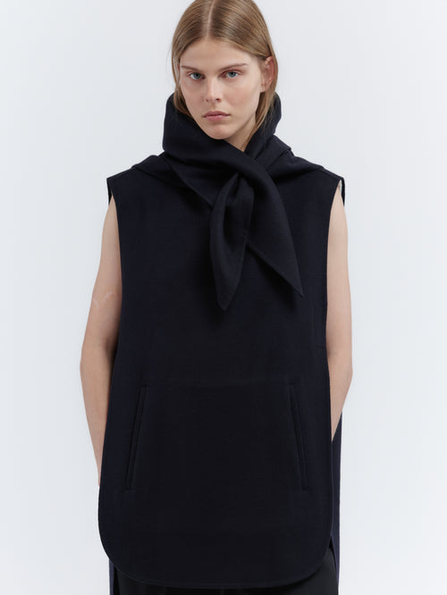 Écharpe à nouer en laine double face