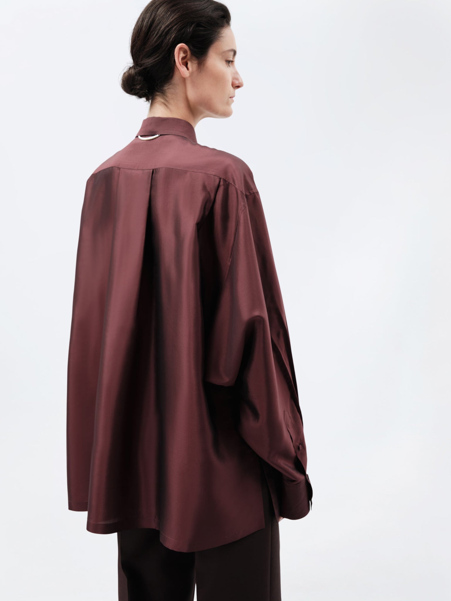 Drop sleeve shirt in silk drap