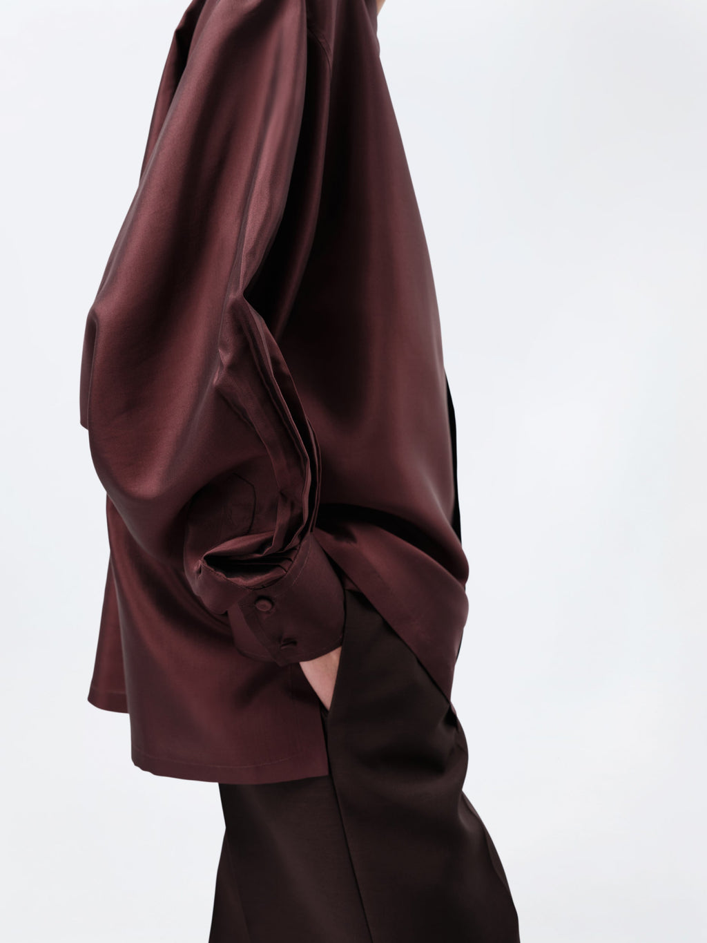 Drop sleeve shirt in silk drap