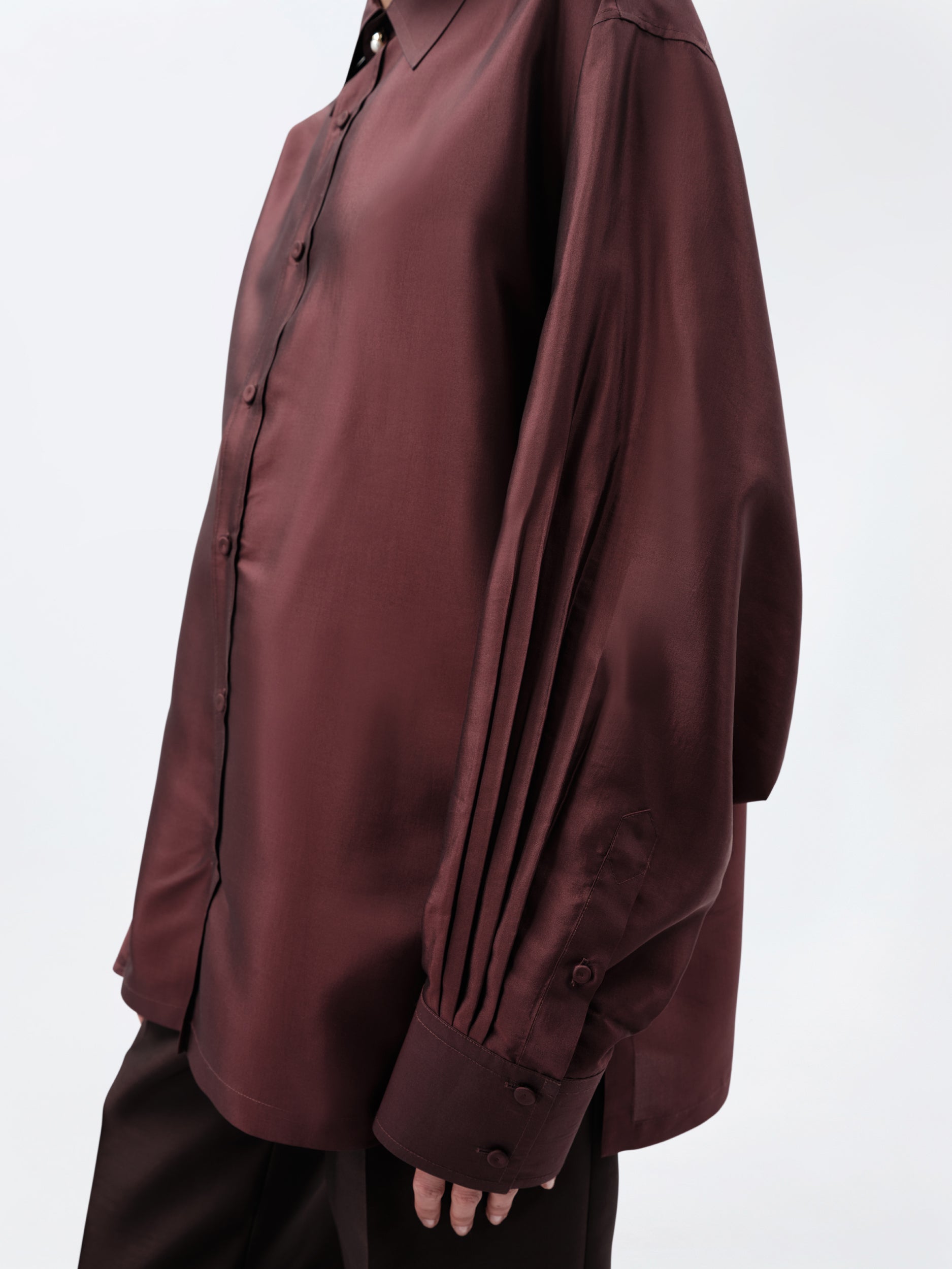 Drop sleeve shirt in silk drap