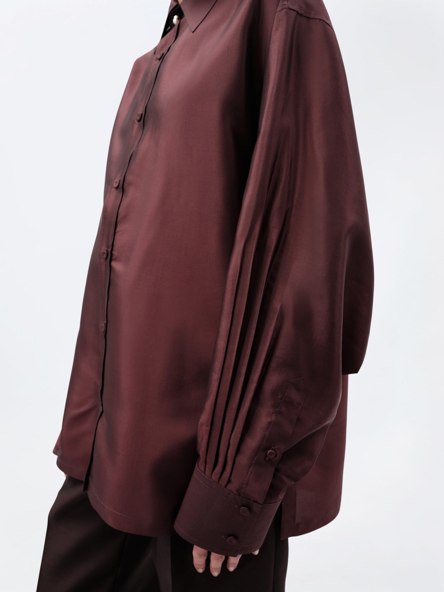 Drop sleeve shirt in silk drap