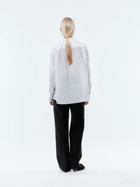 Plastron shirt in sheer taffetas