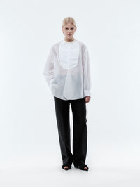 Plastron shirt in sheer taffetas