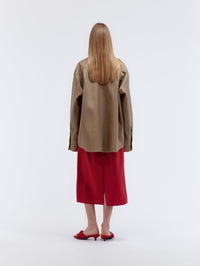 Oversized shirt in silk wool couture