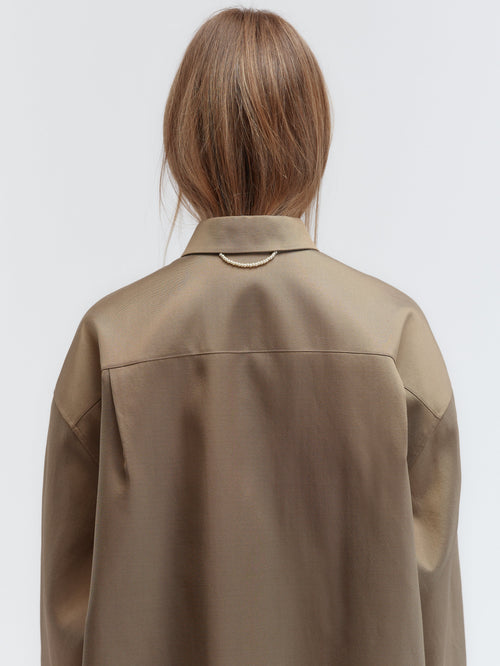 Oversized shirt in silk wool couture