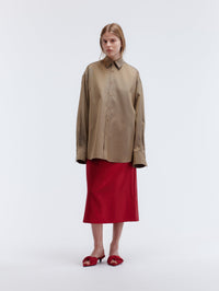 Oversized shirt in silk wool couture