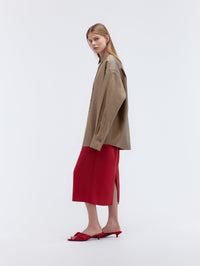 Oversized shirt in silk wool couture
