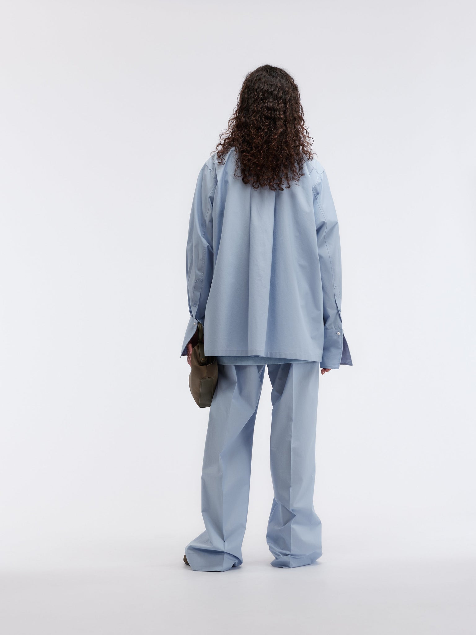 Long shirt in light cotton poplin