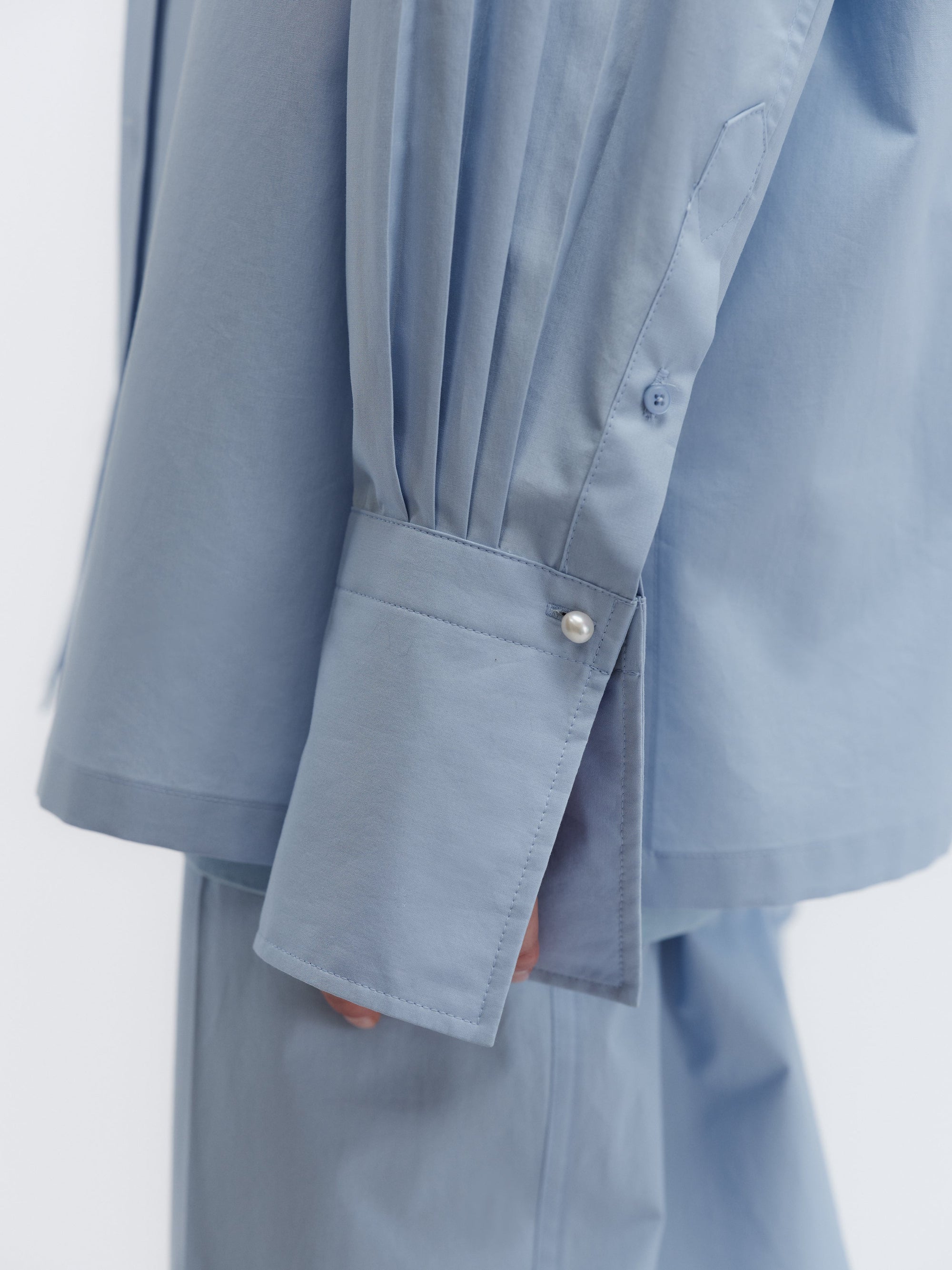 Chemise longue en popeline de coton légère