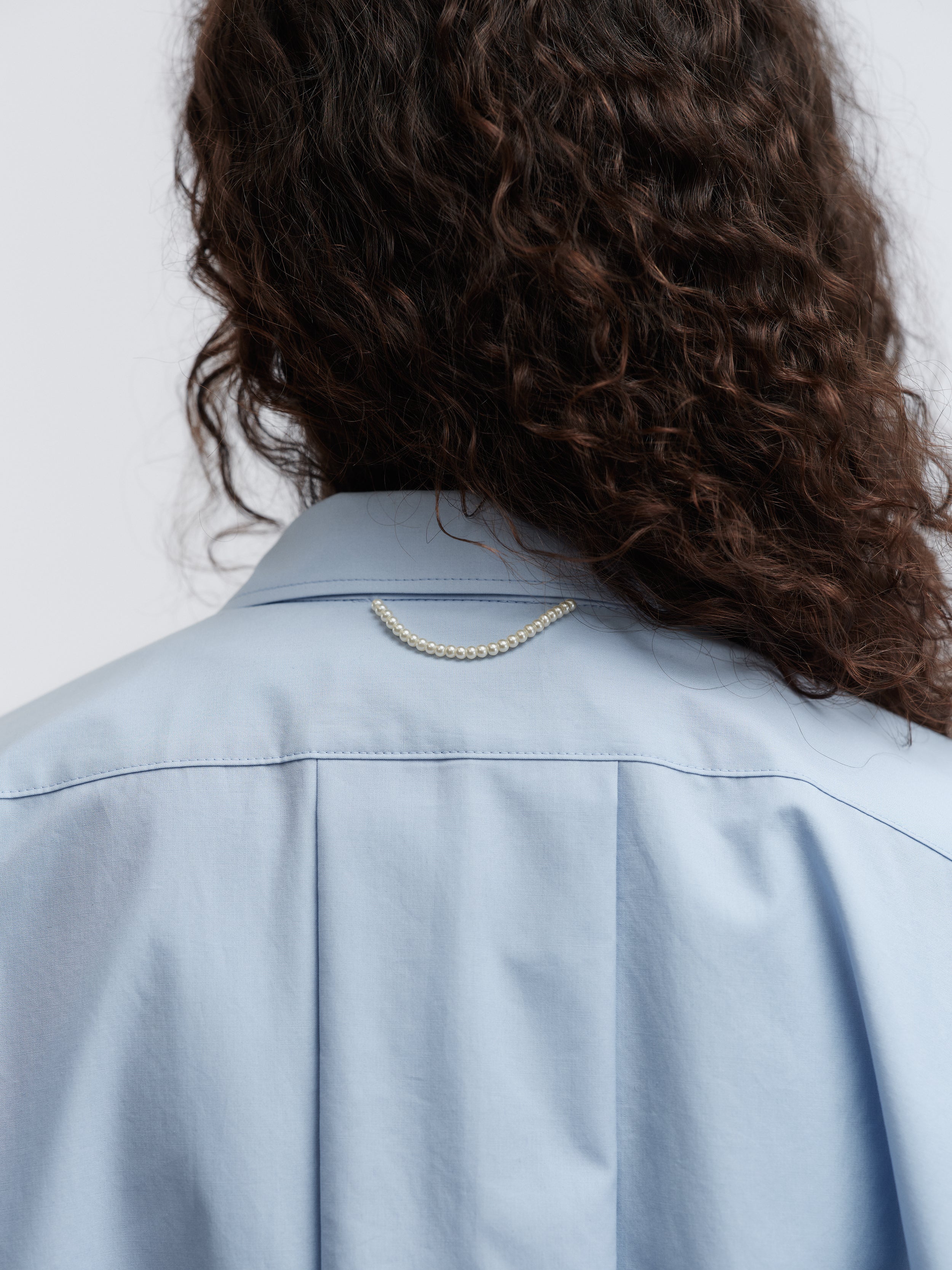 Long shirt in light cotton poplin