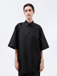 Surchemise manches courtes en soie et laine couture