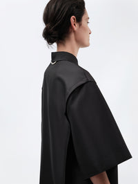 Surchemise manches courtes en soie et laine couture