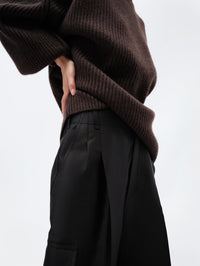 Cargo shorts in silk wool couture