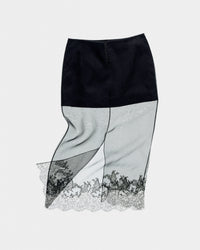 Jupe lingerie transparente en organza de soie