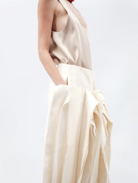 Millefeuille skirt in silk wool toile