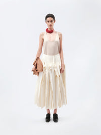 Millefeuille skirt in silk wool toile
