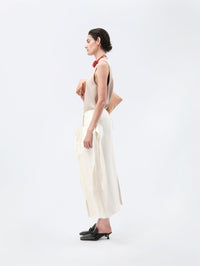 Millefeuille skirt in silk wool toile