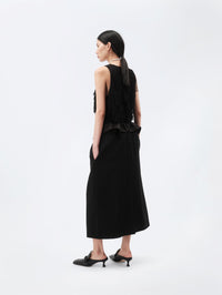 Soft orchid skirt in wool canvas