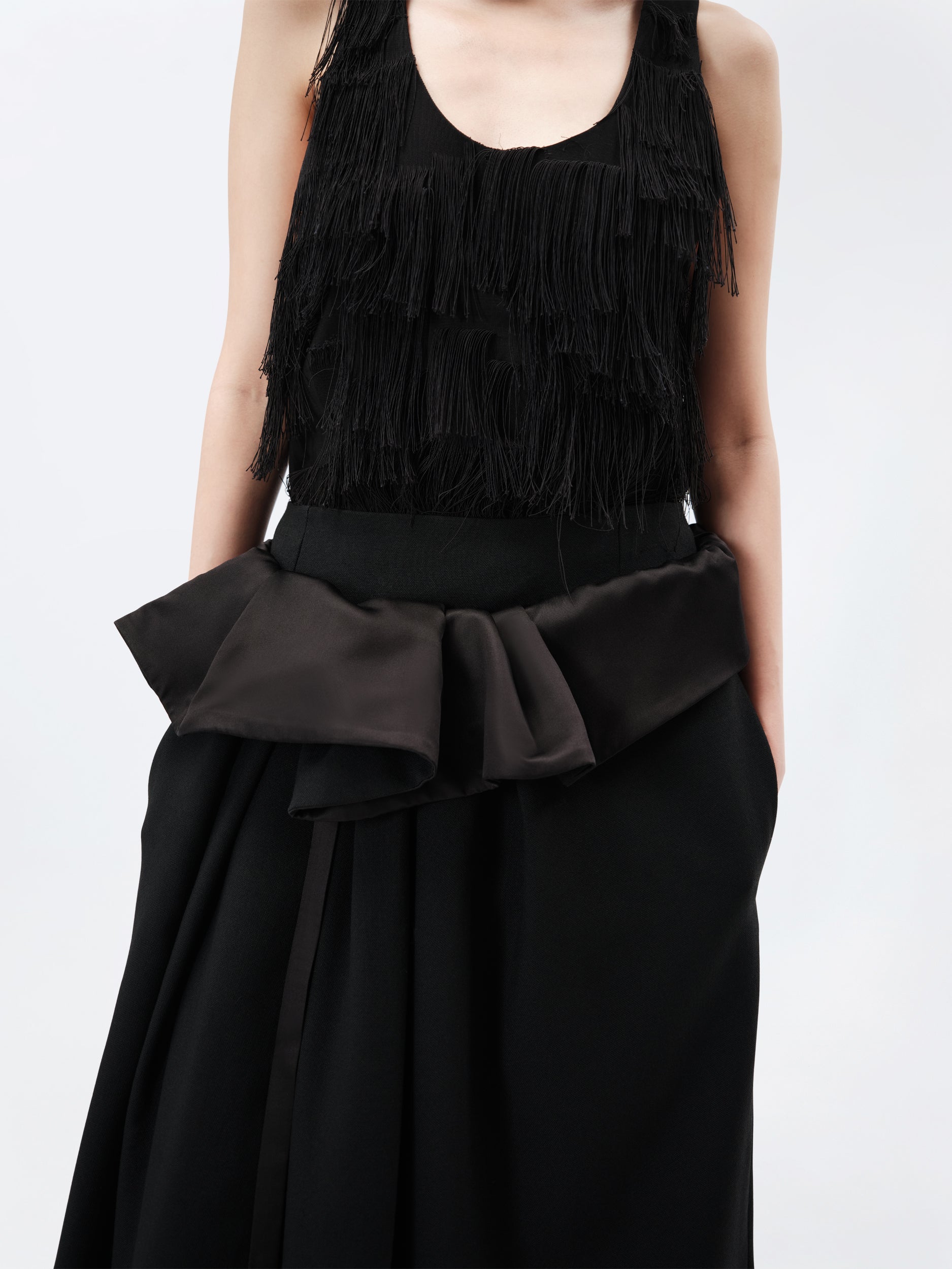 Soft orchid skirt in wool canvas
