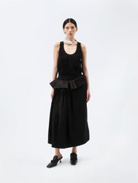 Soft orchid skirt in wool canvas
