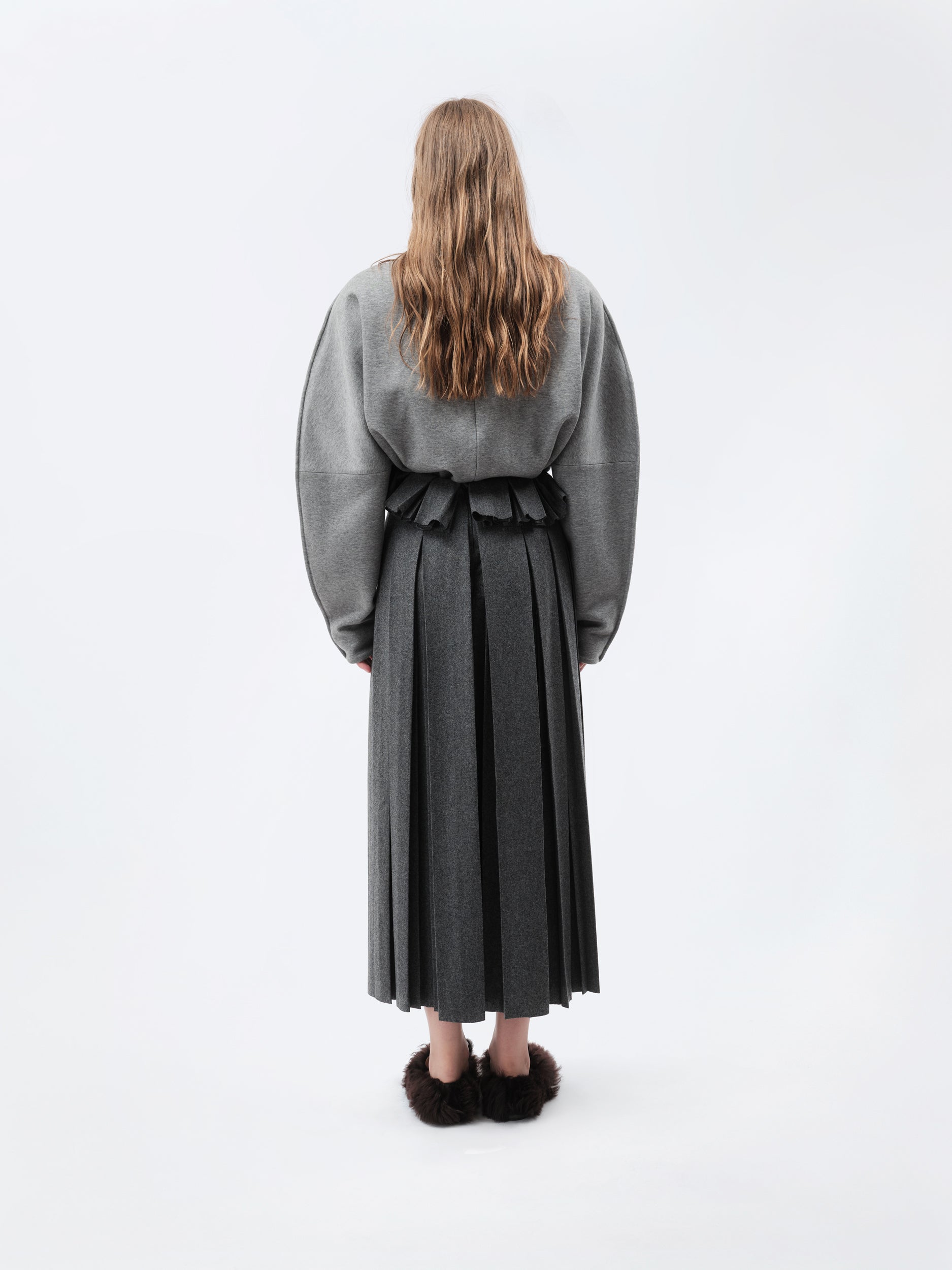 Pleated skirt in flannel